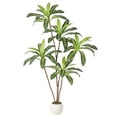 thumbnail image 1 of Yeshouse árbol artificial de drácena de 1,2 a 1,8 m con maceta alta blanca, planta de yuca falsa ideal para hogar, oficina, sala, entrada o porche, perfecta para decoración de interiores, 1 of 8