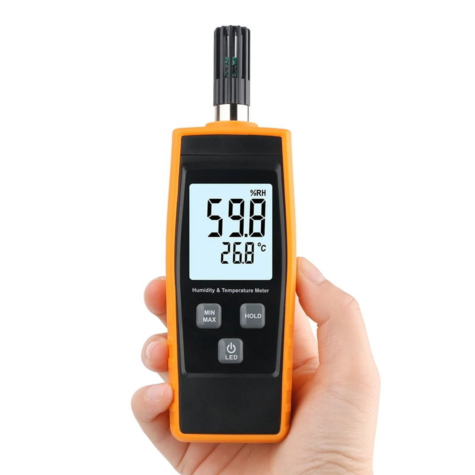 Inductive Digital Temperature and Humidity Meter Measurement Range 0-100%,-20-80℃ Temperature Humidity Monitor