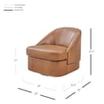 thumbnail image 3 of New Pacific Direct Hurley Faux Leather Swivel Accent Chair in Borneo Chocolate, 3 of 11