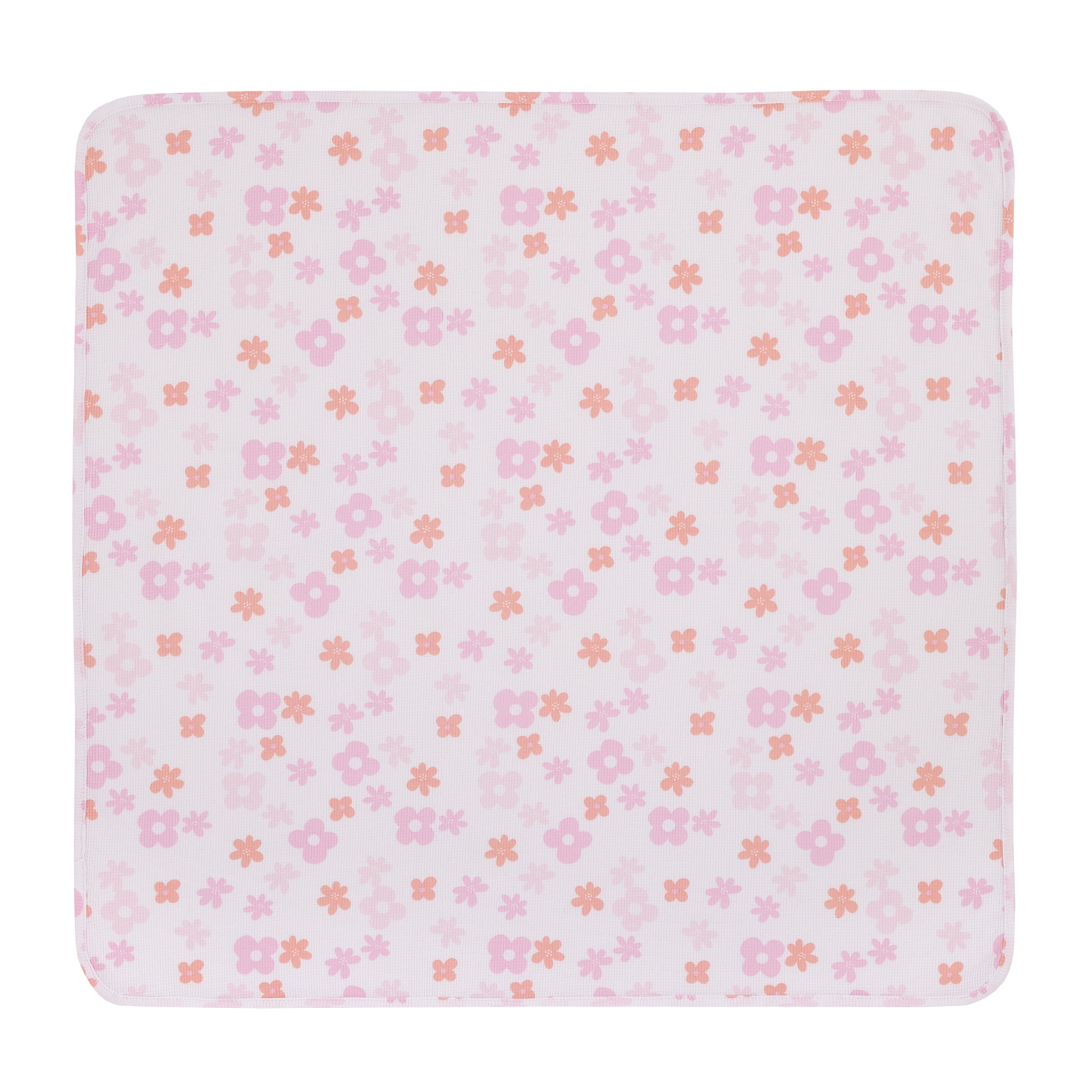 Parent's Choice Pink Floral 100% Cotton Thermal Baby Blanket, Infant Girl, 2 Pack