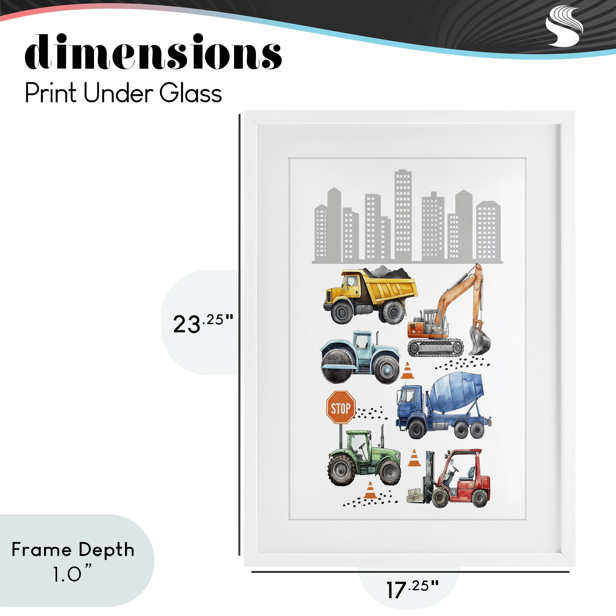 Stupell Industries City Keeps Moving White Framed Print Under Glass, design by Christine Simpson Art