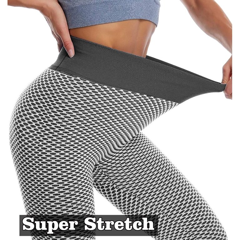 Leggings for Women Textured Scrunch Butt Lift Yoga Pants Slimming Workout  High Waisted Anti Cellulite Tights 