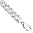 thumbnail image 2 of 925 Sterling Silver 10.5mm Pave Curb Chain Bracelet, 2 of 3