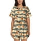thumbnail image 1 of Balery Funny Chicken Conjunto de Pijama para Mujer con Estampado, Dos Piezas de Manga Corta y Shorts, Ropa de Dormir Suave con Cuello Redondo y Bolsillos-3X-Large, 1 of 6