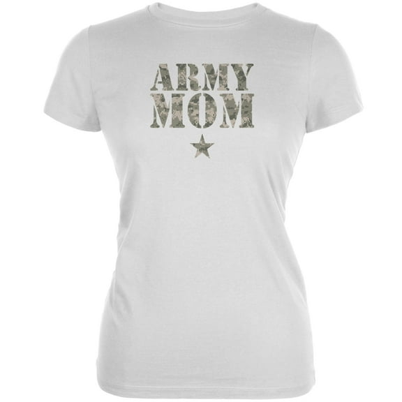 Army Mom White Juniors Soft T-Shirt - 2X-Large