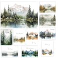 thumbnail image 1 of Juego de 20 tarjetas de agradecimiento en acuarela Nature Forest de 4 x 6 pulgadas, 1 of 9