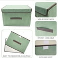 thumbnail image 3 of HXRH Foldable Fabric Linen Storage Box,Green Durable Linen Fabric Box for Shelves,10.6x7.9x6.7In Stackable Closet Container for Towels,Clothes, 3 of 6