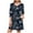 Navy, variant on Women Dress, V Neck Causal 3/4 Sleeves Shift Dress for Casual Wear Red XXL