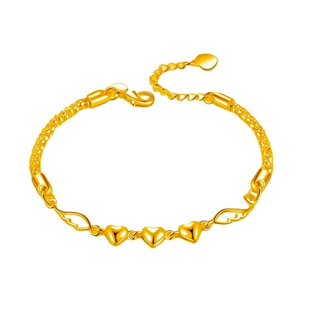 Pulsera con colgante de oro para mujer, pulsera con alas, joyería, pulsera