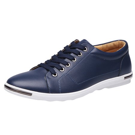 

autumn winter shoes Fashion Men s Large Size Lace Up Flat Round Toe Casual Loafers Leather shoes