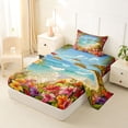 thumbnail image 2 of jejeloiu Tropical Beach Floral Twin Sheets,Hibiscus Print Bedding For Boys,Multicolor,3 Pieces,1 Fitted Sheet and 1 Pillowcase, 2 of 6