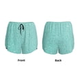 thumbnail image 3 of Gukieu Teal Turquoise Glitter Print Women's Sports Shorts with Drawstring Elastic Waistband for Running, Yoga, Fitness-XX-Large, 3 of 7