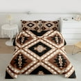 thumbnail image 2 of jejeloiu Rustic Farmhouse Cabin Bedding Comforter Set,Aztec Boho Geometric Twin Comforter Sets,Brown Rhombus Triangle Bedding Set For Girls Boys,Luxury Bedroom Decor Reversible,2-Piece, 2 of 8