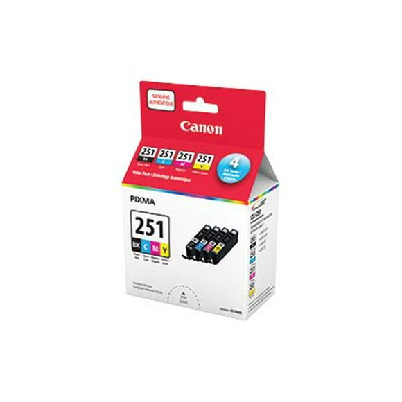 Canon CLI-251 4 Color Pack - 4-pack - black, yellow, cyan, magenta - original - ink tank - for PIXMA iP8720, IX6820, MG5520, MG5522, MG5620, MG5622, MG6420, MG6620, MG7120, MG7520