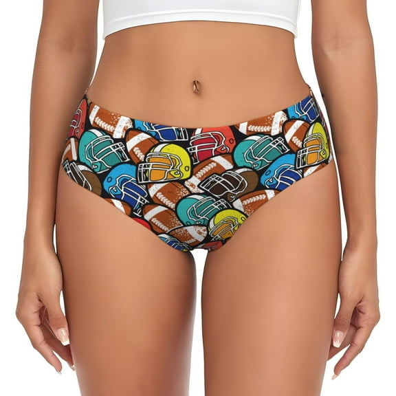 Womens Underwear - American Football No Show Seamless Underwear for Women, Stretch Women's Panties, Hipster Soft Comfort Ladies Panties Bikini Underwear Briefs