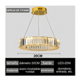 thumbnail image 5 of Lámpara Colgante Belug De Techo Cristal Decorativa Moderna Comedor Dorado, 5 of 5