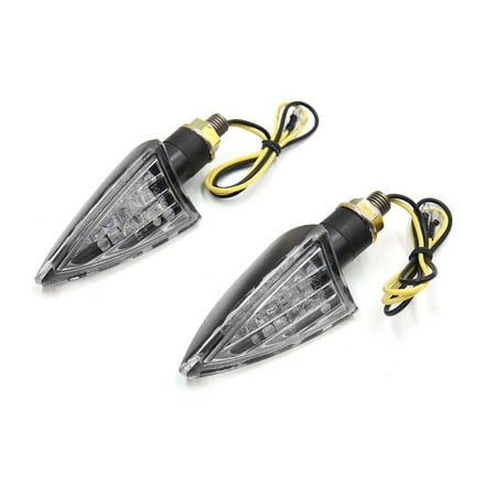 - 2Pcs Black Shell Clear Lens Motorcycle Yellow Turn Signal Indicator Light 12V