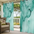 thumbnail image 2 of Outdoor Curtains for Patio Waterproof Turquoise Marble Indoor/Outdoor Curtain Tiebacks Abstract Waves Cloud Privacy Curtain Sun Block Grommet Drapes for Pergolas Gazebo Porch 2 Panel 54x108 Inch, 2 of 9