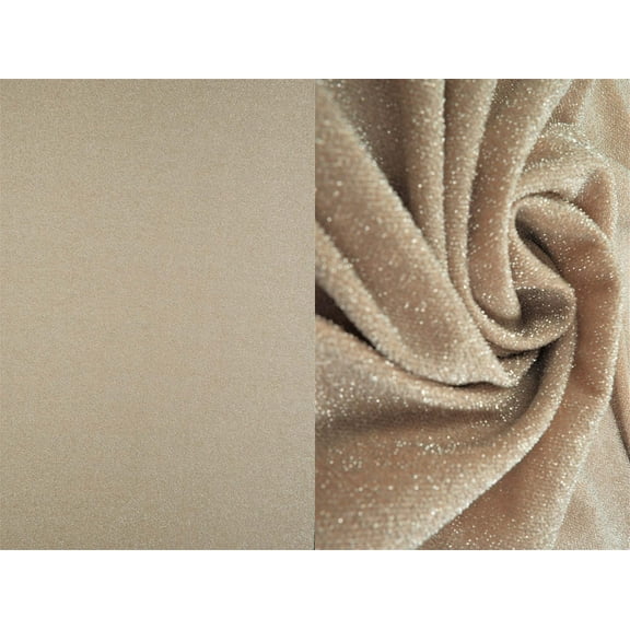 Fabric Selection Inc Polyester Lurex Spandex Jersey Champagne/Silver 3 Yards Precut