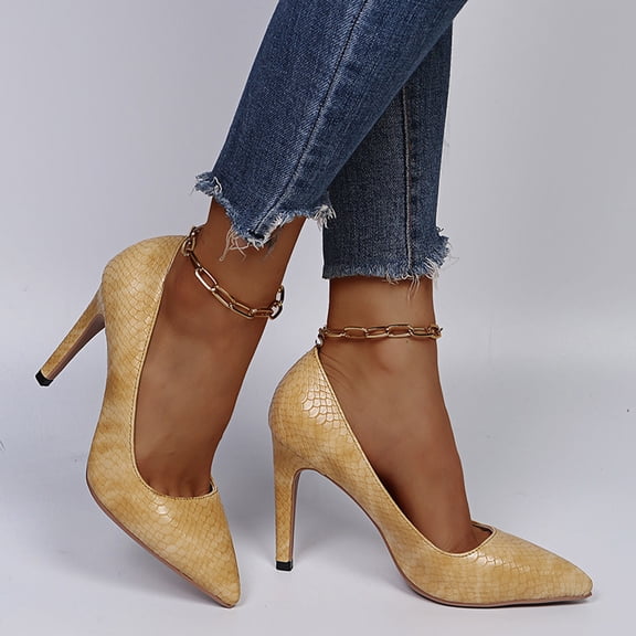 Vedolay Women Shoes Women Classic Platform Pumps Square Toe Block High Heels Shoes,Beige 6.5