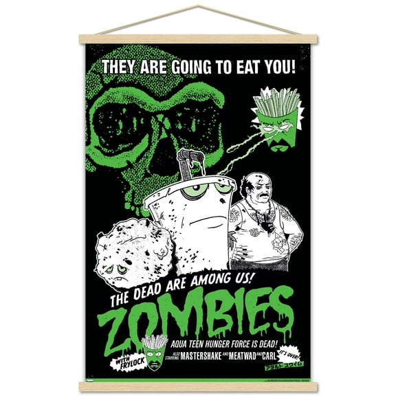 Aqua Teen Hunger Force - Zombies Wall Poster with Wooden Magnetic Frame, 22.375" x 34"