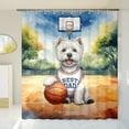 thumbnail image 3 of Happy Father's Day West Highland White Terrier Playing Basketball with Best Dad Jersey Shower Curtain Westie Westy Dog Lover Waterproof Bathroom Bathtub Curtain - 13006, 3 of 5