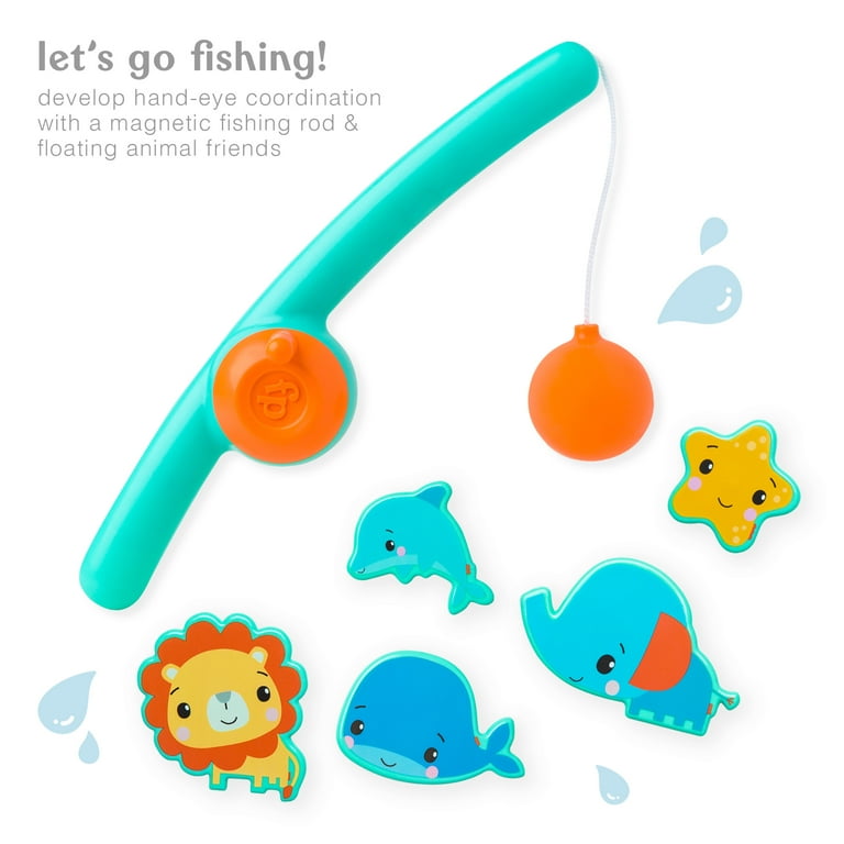 Fisher-Price 8-Piece Fishing Baby Bath Toy with Baby Soap and Lotion, 12+  Months