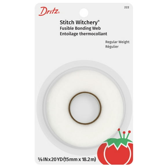 Dritz Stitch Witchery Fusible Bonding Web, 5/8" X 20-Yards, Regular Weight, White, A fusible web that bonds two layers