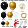thumbnail image 3 of Arco de globos de cumpleaños de oro negro - 133 Kit de arco de globos de oro y negro Decoración de globos de látex de oro negro para hombres Fiesta de cumpleaños, boda, 3 of 4