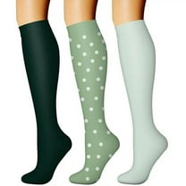 Gytharion 3 Pairs Compression Socks for Women Breathable Warm Knee High Socks Circulation-Best Support Cotton Stockings for Athletic Running Cycling Travel