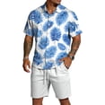 thumbnail image 2 of Men's Summer Vacation 2 Piece Outfits Hawaiian Beach Cruise Button Down Shirts Shorts Sets Travel Clothes, 2 of 6
