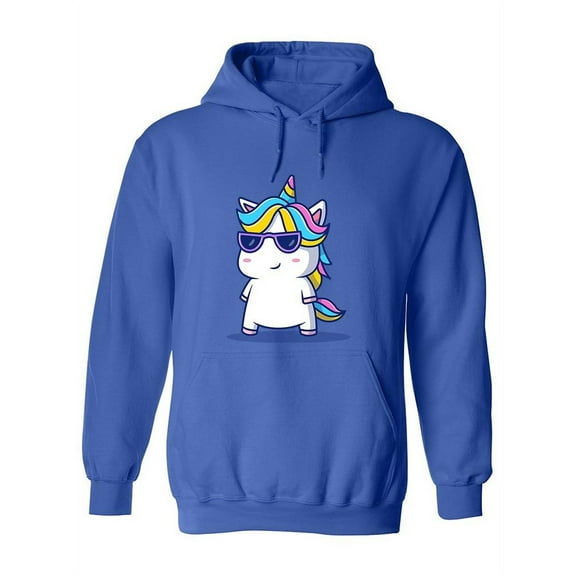 Cute Unicorn Wearing Sunglasses Hoodie Women -Image by Shutterstock, Female Small