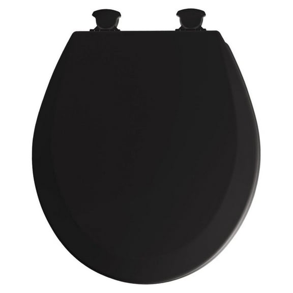Xayoca Molded Wood Round Toilet Seat with Lift-Off Hinges Toilet Seat,black