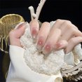 thumbnail image 1 of 24pcs Wearable Pink Press On Fake Nails Tips With Glue false nails design Butterfly Lovely Girl false nails With Wearing Tools FGS, 1 of 7