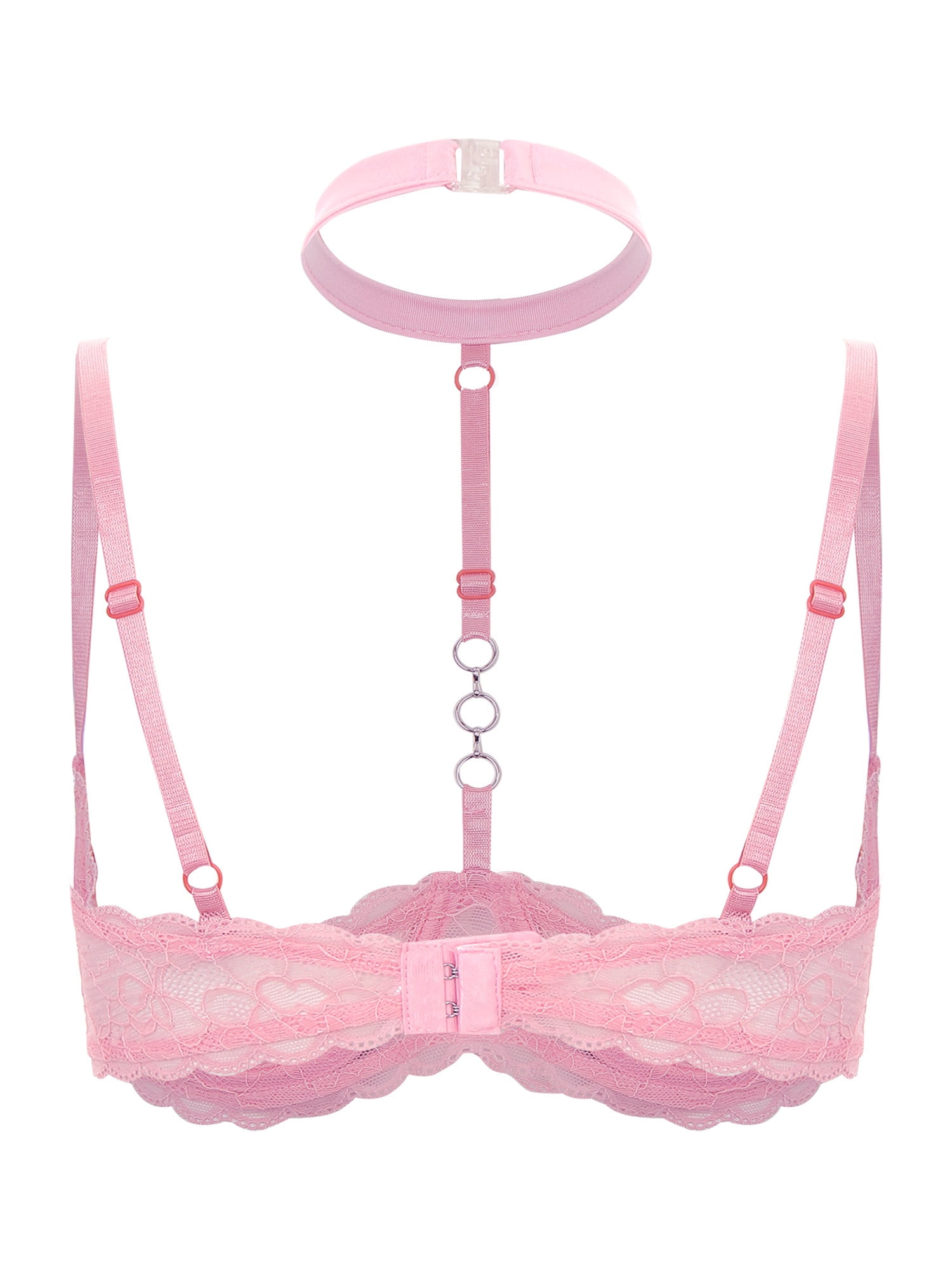 Buy LoveFifi Women's Shimmer Sheer Nipple-less Bra - One Size - Pink Online  at desertcartINDIA