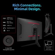 KTC 27 inch Gaming Monitor, 1440P Curved Monitor, 180Hz, 144Hz, 2K, 1500R, 1ms, FreeSync/G-Sync Compatible, DisplayPort/HDMI/USB, Ultrawide PC Vesa/Wall Mount Computer Monitor, H27S17