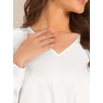 thumbnail image 5 of DARING DIVA Satin Leotard V Neck Long Sleeve Bodysuit Tops XS White, 5 of 6