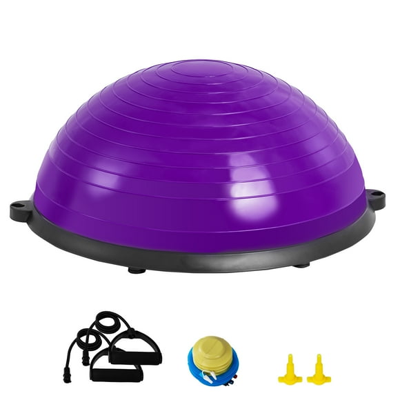 KFFKFF Semi Fitness Ball Equipment, 23-inch Equilibrium Ball Device, 660lbs Capacity Ball, Yoga Sphere with Resistance Loops & Foot Inflator