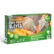 UNNI Compostable Food Prep Gloves, Restaurant-Quality, For Food Handling, Powder-Free, 100 Count, Large, Earth Friendly Highest ASTM D6400, US BPI, CMA & Europe OK Compost Certified, San Francisco