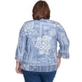 thumbnail image 2 of Alfred Dunner Womens Plus-Size Lacey Floral Patchwork Crew Neck Top, 2 of 4