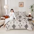 thumbnail image 4 of jejeloiu Bohemian Bull Skull Bedding Comforter Set,Vintage Aztec Geometric Twin Comforter Sets,Brown Black Bedding Set For Men Women,Ultra Soft Home Decor Reversible,2 Pieces, 4 of 8