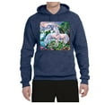 thumbnail image 2 of Unicorn Fanstasy Island Castle Animal Lover Unisex Graphic Hoodie Sweatshirt, Vintage Heather Navy, 3XL, 2 of 3