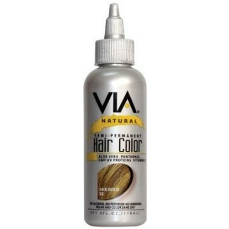 Via Natural Semi-Permanent Hair Color - #22 24K Gold 4 oz ...