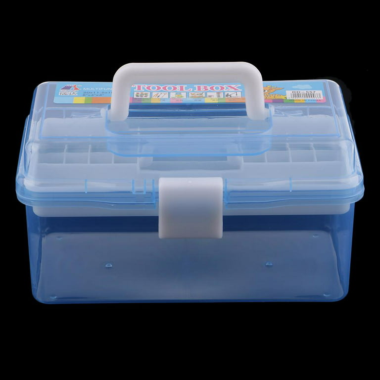 NUOLUX Portable Tools Organizer Box Multi Compartment Storage Box Plastic  Storage Case 