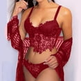 thumbnail image 2 of Ruidigrace Fashion Pajamas Underwear for Women Embroidery Lace Collar Wireless Bra Thong Set Underwear, 2 of 4