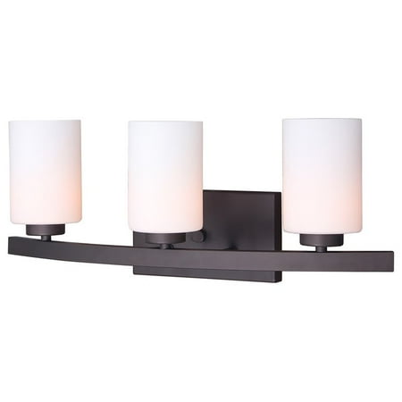 

Woodbridge Lighting Charlotte 3-light Glass Bathroom Fixture in Bronze/Opal