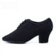 thumbnail image 1 of Zapatos de baile latino para adultos, tela Oxford, zapatos de ballet cuadrados negros para mujer, zapatos de baile social, 1 of 1