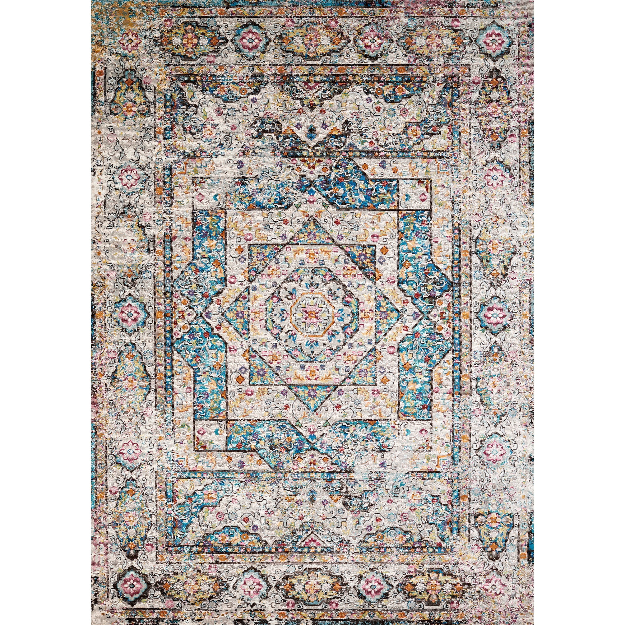 Transitional Geometric Floral Area Rug 5x8 Oriental Carpet Actual  5'2" x 7'2" 