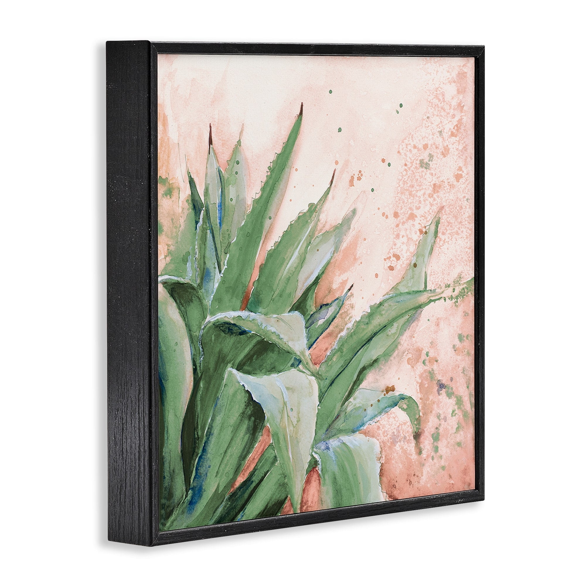 Stupell Industries Green Succulent Plant Leaves Contemporary Paint Splatter,12 x 12,Designed by Patricia Pinto