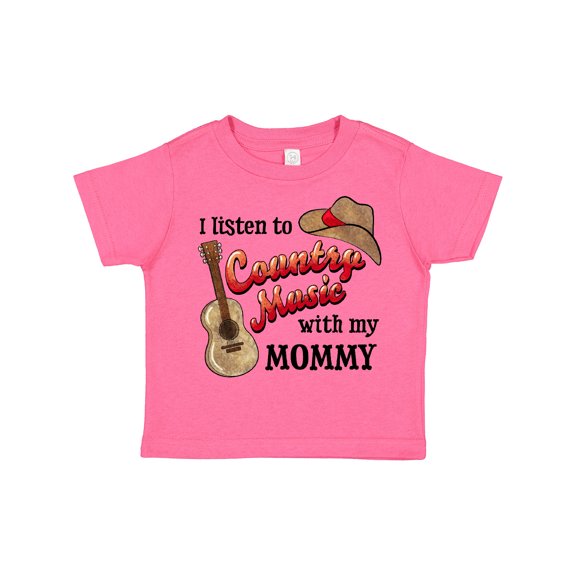 Inktastic I Listen to Country Music with My Mommy with Guitar and Hat Boys or Girls Toddler T-Shirt